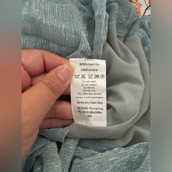 HOUSE OF CB Fornarina Baby Blue Sparkle Silvermist Fairy Glitter Ruched Dress - Picture 16 of 16